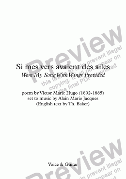 page one of Si mes vers avaient des ailes (A. Jacques / Victor Hugo) - bilingual