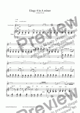 page one of Elegy 4 in A minor [oboe, ten rec or flute]