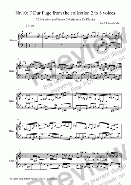 page one of Nr.10: F Dur Fuge from the collection 2 to 8 voices