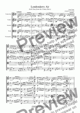 page one of Londonderry Air / Danny Boy for string quintet (string orchestra)