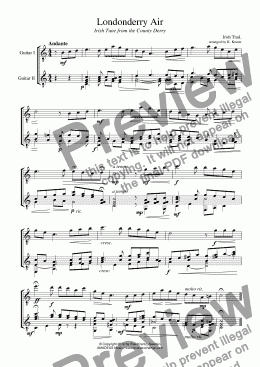 page one of Londonderry Air / Danny Boy for guitar duet