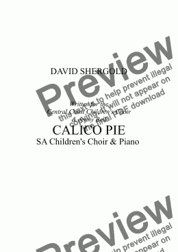 page one of CALICO PIE