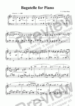 page one of Bagatelle for Piano