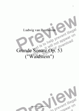 page one of Beethoven - Grande Sonate Op. 53 ("Waldstein")