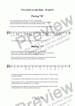 page one of Playing "B" and "G"