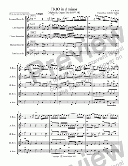 page one of Bach TRIO in d minor