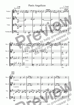 page one of Panis Angelicus - String Quartet