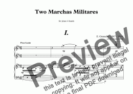 page one of Granados - Two Marchas Militares - piano 4 hands