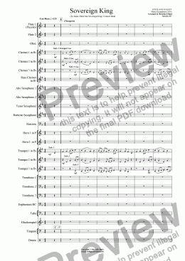 page one of Sovereign King  (To Jesus Christ Our Sovereign King) - Concert Band