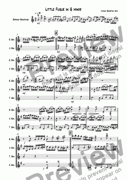 page one of Little Fugue in G minor