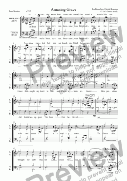 page one of Amazing Grace (SATB)