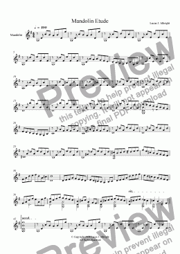 page one of Mandolin Etude