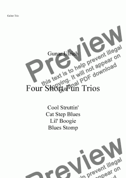 page one of Four Short Fun Trios (Guitar Trio)