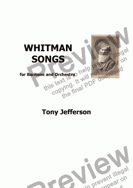 page one of Whitman Songs  (1) Recitative