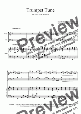 page one of Trumpet Tune (TRIO: violin/cello/piano)