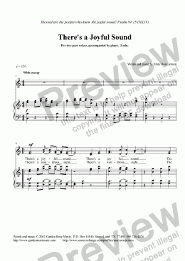 page one of There’s a Joyful Sound (SA + piano) Christmas choral anthem