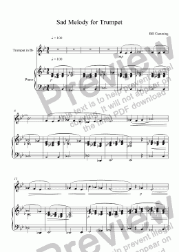 page one of Sad Melody for Trumpet