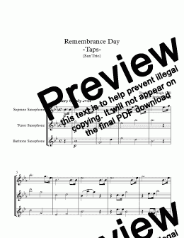page one of Remembrance Day -Taps- (Sax Trio)