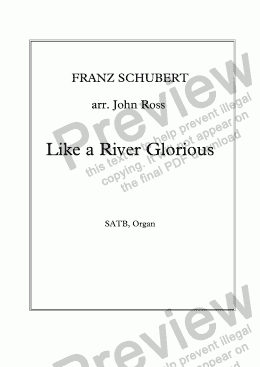 page one of Like a River Glorious (Schubert's "Sanctus")