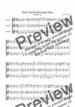 page one of Hark The Herald Angels Sing - Trumpet Trio