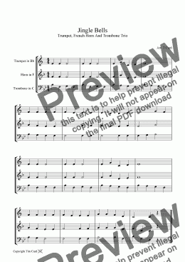 page one of Jingle Bells - Trumpet, F Horn, Trombone (Brass Trio)