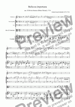 page one of Bellezza importuna (Aria for Alto, Chalumeau, Viola da gamba and B.c.)