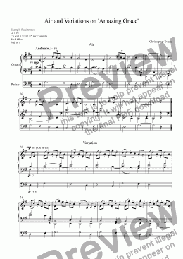 page one of Air and Variations on ’Amazing Grace’ for Organ