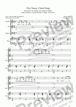 page one of The Cheesy Chord Song