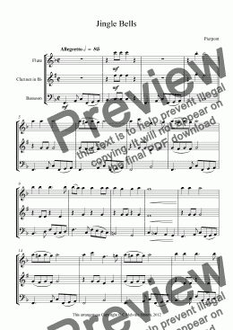 page one of Jingle Bells (fl, cl, bsn)