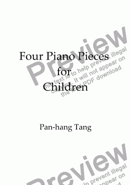 page one of Four Piano Pieces for Children