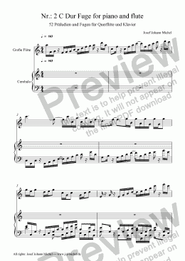 page one of Nr.: 2 C Dur Fuge for piano and flute