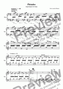 page one of Pleiades (harp solo)