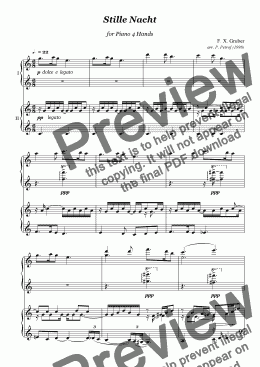 page one of Stille Nacht - piano 4 hands