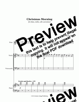 page one of Christmas Morning (for flute, violin, cello and piano)