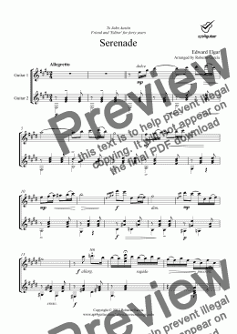 page one of Serenade for guitar duet