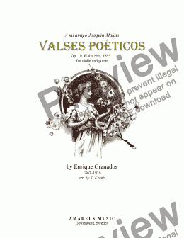 page one of Valses poéticos No. 6 for violin and guitar