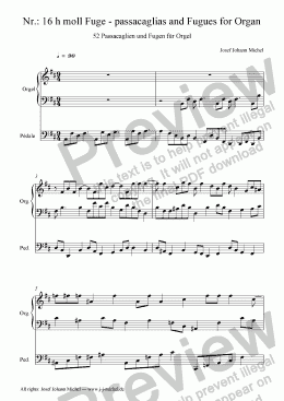page one of Nr.: 16 h moll Fuge - passacaglias and Fugues for Organ