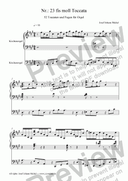 page one of Nr.: 23 fis moll Toccata
