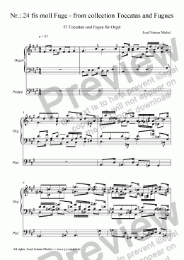 page one of Nr.: 24 fis moll Fuge - from collection Toccatas and Fugues
