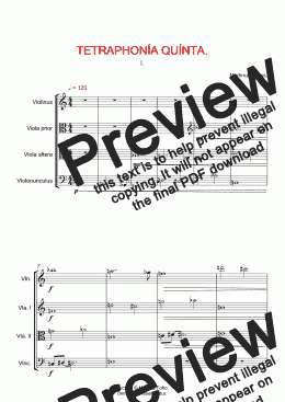 page one of TETRAPHONÍA QUÍNTA pro violíno, vióla prióri, vióla áltera et violonúnculo