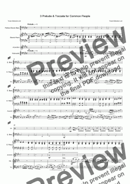 page one of Symphony no.5 in E-Flat Major:3 Prelude & Toccata for Common People