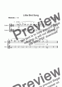 page one of Little Bird Song
