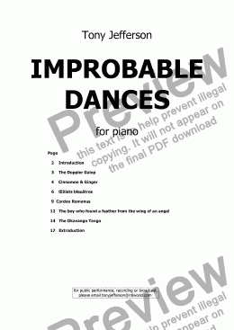 page one of Improbable Dances