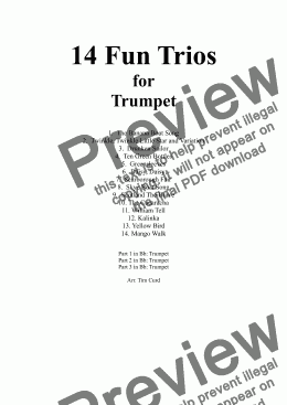 page one of 14 Fun Trios For Trumpet