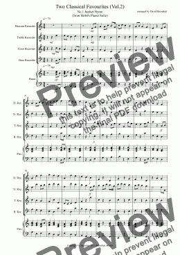 page one of 2 Classical Favourites for Recorder Quartet (volume two)