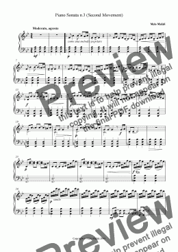 page one of Piano Sonata n.3 (Second Movement)