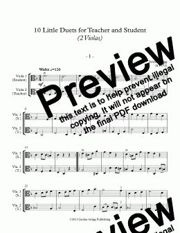 page one of 10 Little Duets for Teacher and Student (2 Violas)