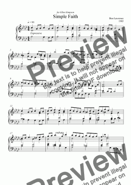 page one of Simple Faith (piano)