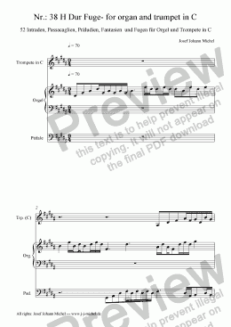 page one of Nr.: 38 H Dur Fuge- for organ and trumpet in C