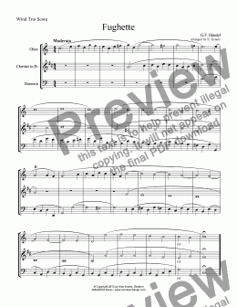 page one of Fughette for woodwind trio (ob, cl, bsn)
